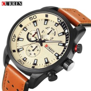 Reloj Curren 8250 Cronografo Correa de Cuero + Caja Original